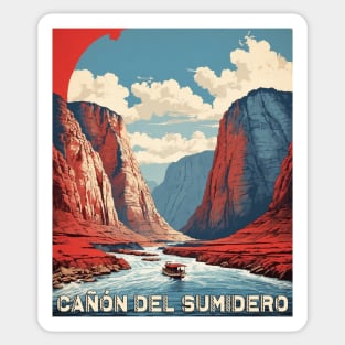 Cañon del Sumidero Chiapas Mexico Vintage Poster Tourism 2 Sticker